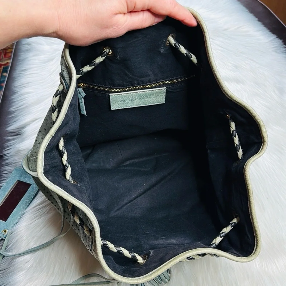 Balenciaga Pale Blue Arena Cross Pampille Bag - Picture 10 of 15